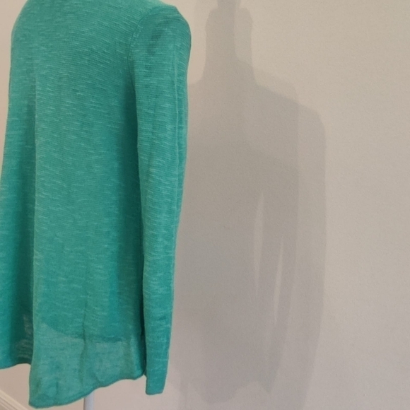 Eileen Fisher Asymmetrical V-Neck Linen and Cotton Blend Knit Sweater Sz XS - Picture 5 of 11